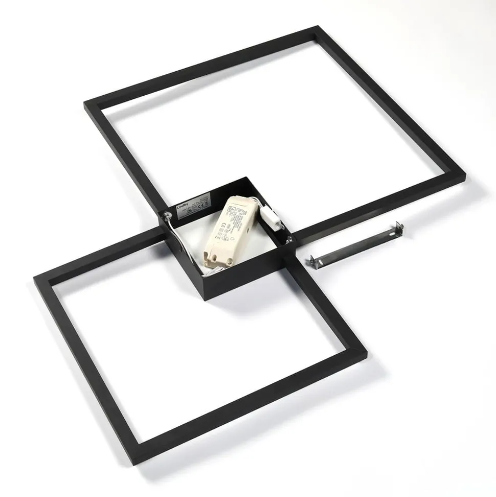 Lindby Duetto LED plafondlamp antraciet 28 W