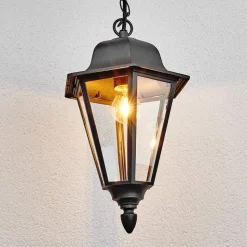 Lindby Edana buiten hanglamp, 40 cm, antraciet, E27, IP44