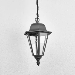 Lindby Edana buiten hanglamp, 40 cm, antraciet, E27, IP44