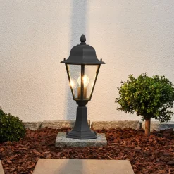 Lindby Edana sokkellamp, 52 cm, antraciet, E27, IP44