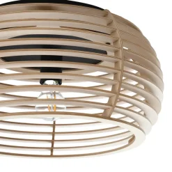 Lindby Ediz plafondlamp, 1-lamp, E27, hout, Ø 44,4 cm