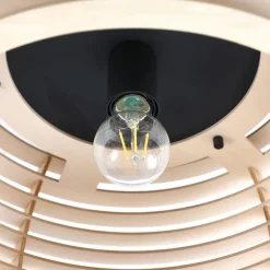 Lindby Ediz plafondlamp, 1-lamp, E27, hout, Ø 44,4 cm