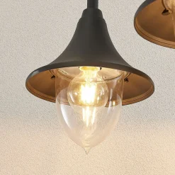 Lindby Edric lantaarnpaal, hoogte 215 cm, antraciet, aluminium