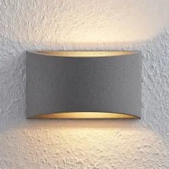 Lindby Edvin wandlamp van beton, halfrond