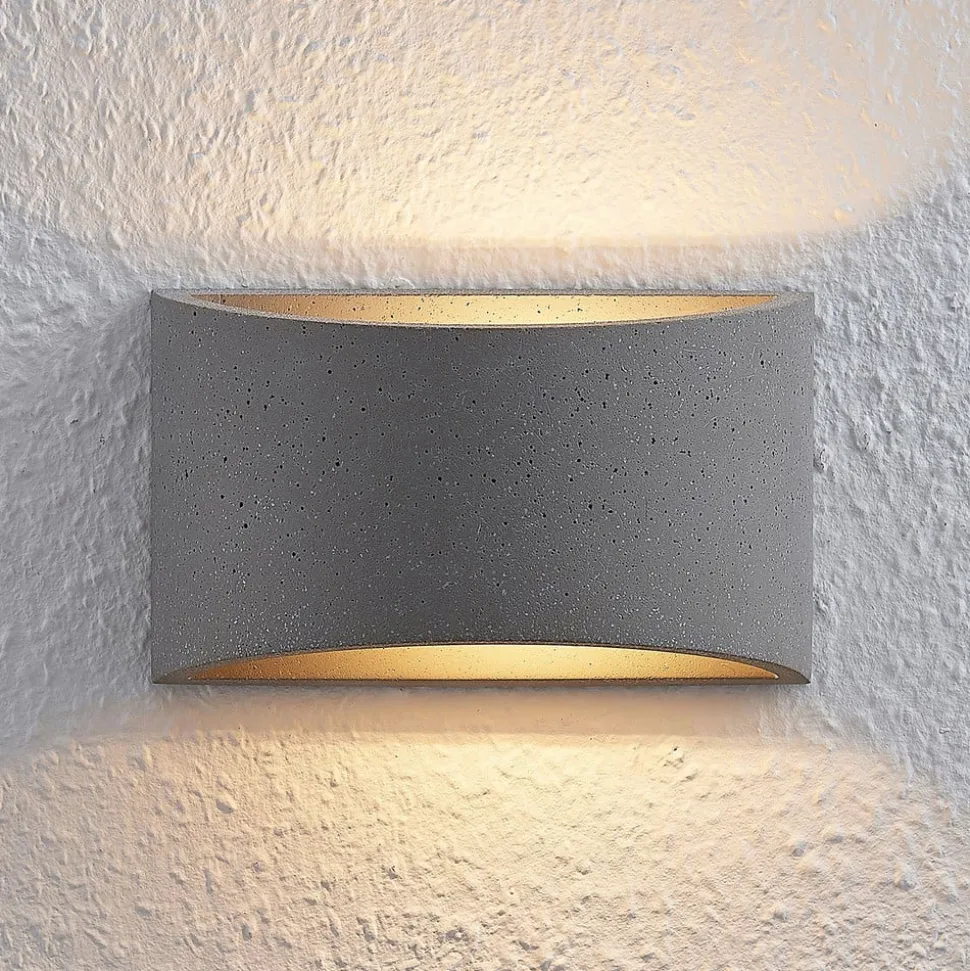 Lindby Edvin wandlamp van beton, halfrond