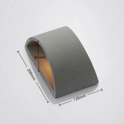 Lindby Edvin wandlamp van beton, halfrond