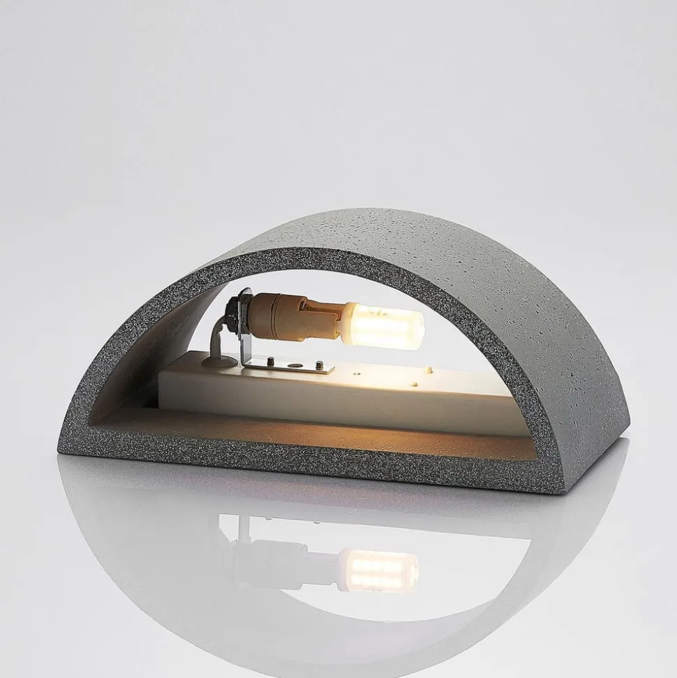 Lindby Edvin wandlamp van beton, halfrond