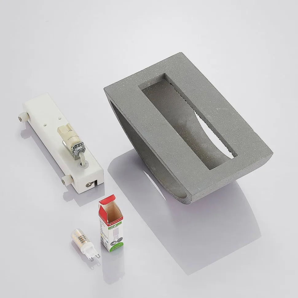 Lindby Edvin wandlamp van beton, halfrond