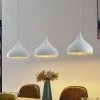 Lindby Elamira hanglamp, wit, metaal, 133 cm, 3-lamps.