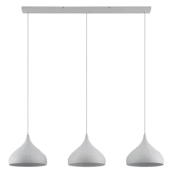 Lindby Elamira hanglamp, wit, metaal, 133 cm, 3-lamps.