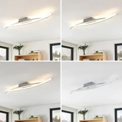 Lindby Elarit LED plafondlamp, verchroomd