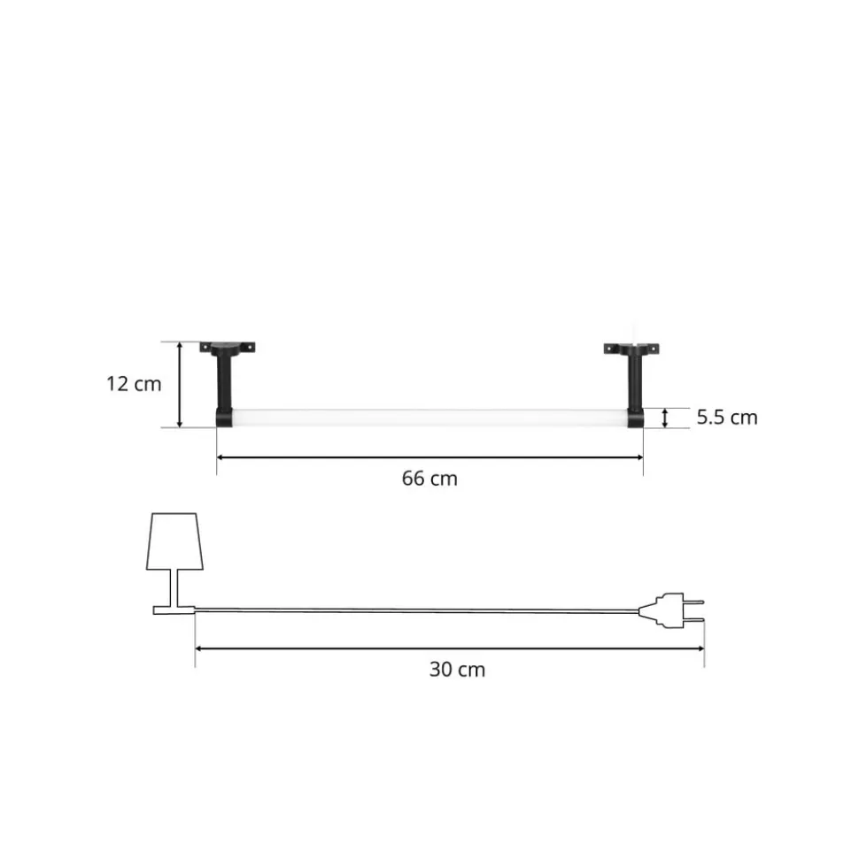 Lindby Eleri LED spiegellamp, zwart