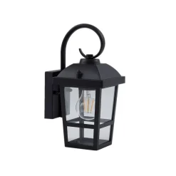Lindby Eloane buitenwandlamp, zwart, roestvrij staal, 29 cm