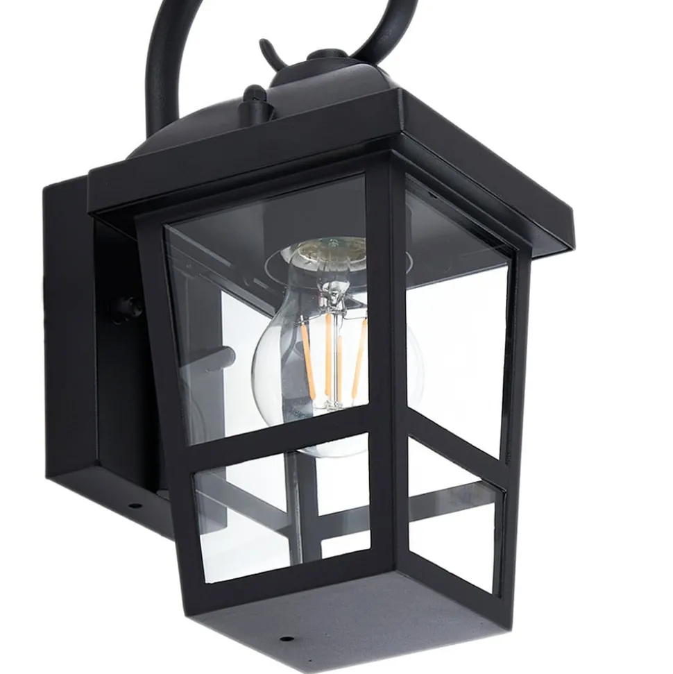 Lindby Eloane buitenwandlamp, zwart, roestvrij staal, 29 cm
