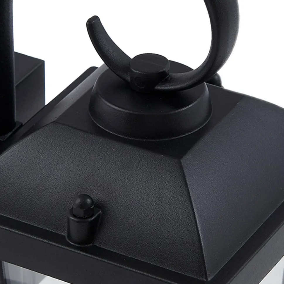 Lindby Eloane buitenwandlamp, zwart, roestvrij staal, 29 cm