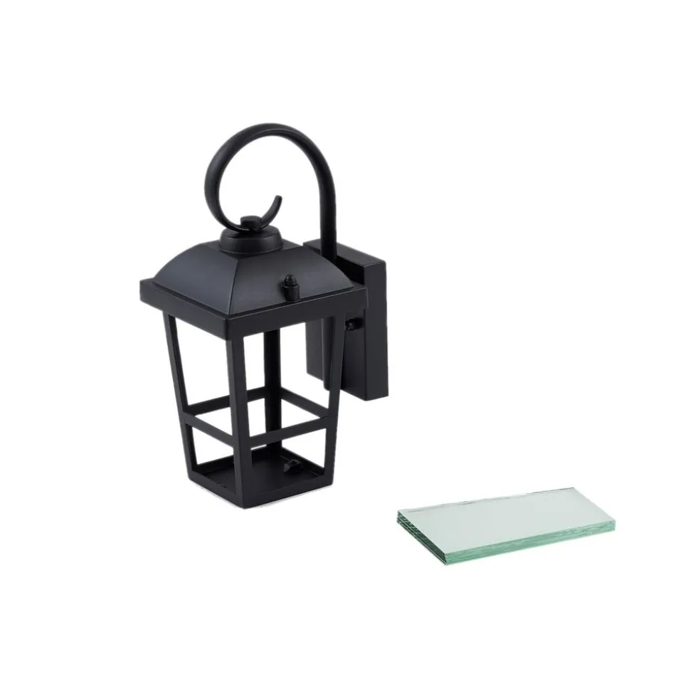 Lindby Eloane buitenwandlamp, zwart, roestvrij staal, 29 cm