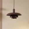 Lindby Elorri hanglamp, bruin, metaal, Ø 38 cm