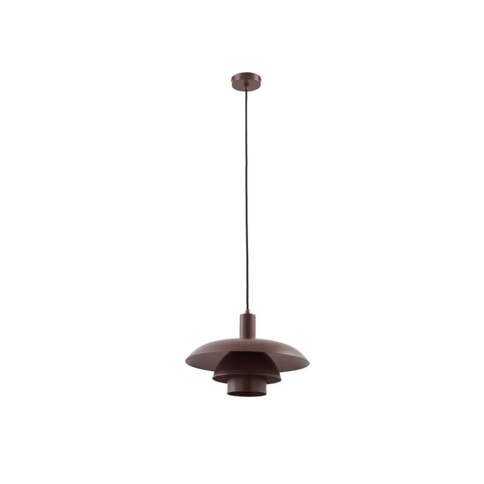 Lindby Elorri hanglamp, bruin, metaal, Ø 38 cm