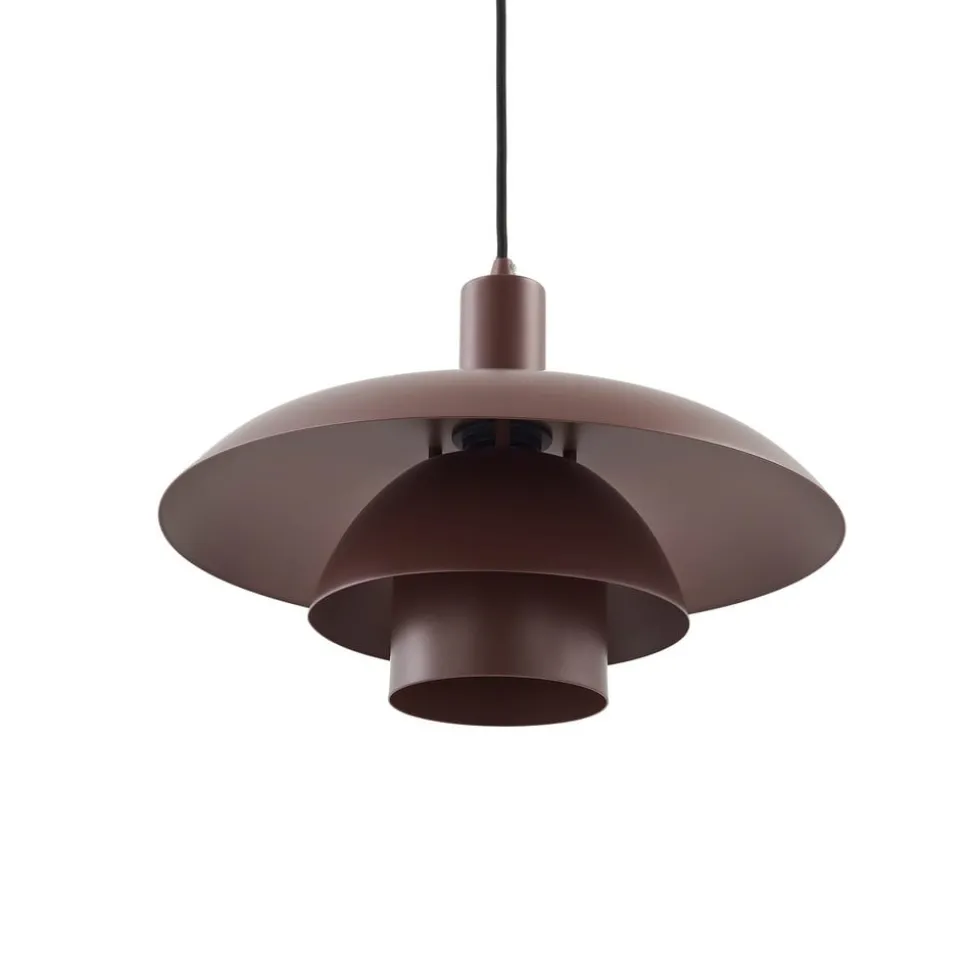 Lindby Elorri hanglamp, bruin, metaal, Ø 38 cm