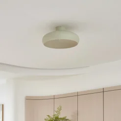 Lindby Elover plafondlamp, lichtgroen, Ø 45 cm, ijzer