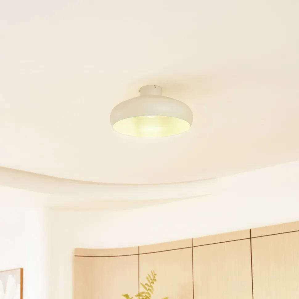 Lindby Elover plafondlamp, beige, Ø 45 cm, ijzer