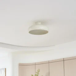 Lindby Elover plafondlamp, beige, Ø 45 cm, ijzer