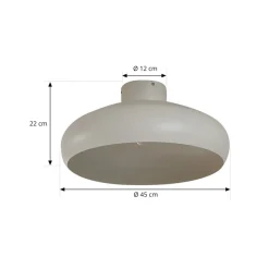 Lindby Elover plafondlamp, beige, Ø 45 cm, ijzer