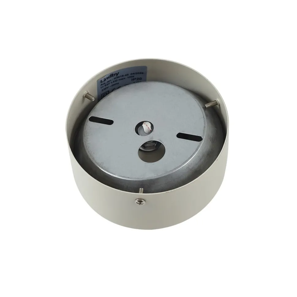 Lindby Elover plafondlamp, beige, Ø 45 cm, ijzer