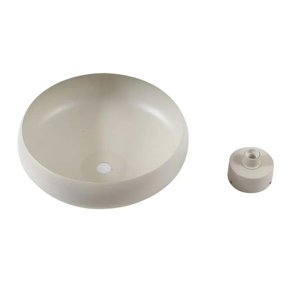 Lindby Elover plafondlamp, beige, Ø 45 cm, ijzer