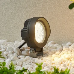 Lindby Emar LED prikspot in donkergrijs