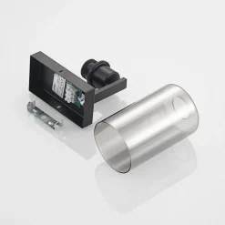 Lindby Emavi wandlamp, zwart/rookgrijs, glas, E27