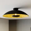 Lindby Emilienne plafondlamp, zwart/goud, metaal, Ø 60 cm
