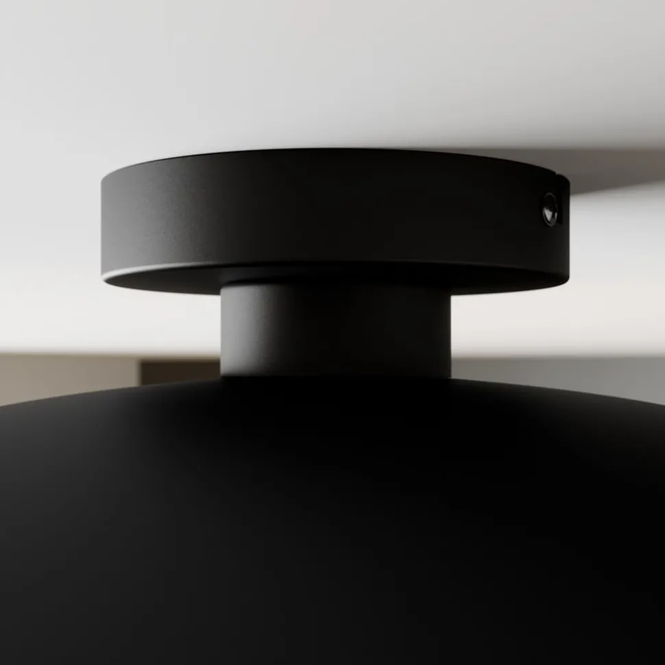 Lindby Emilienne plafondlamp, zwart/goud, metaal, Ø 60 cm