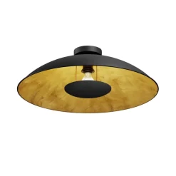 Lindby Emilienne plafondlamp, zwart/goud, metaal, Ø 60 cm