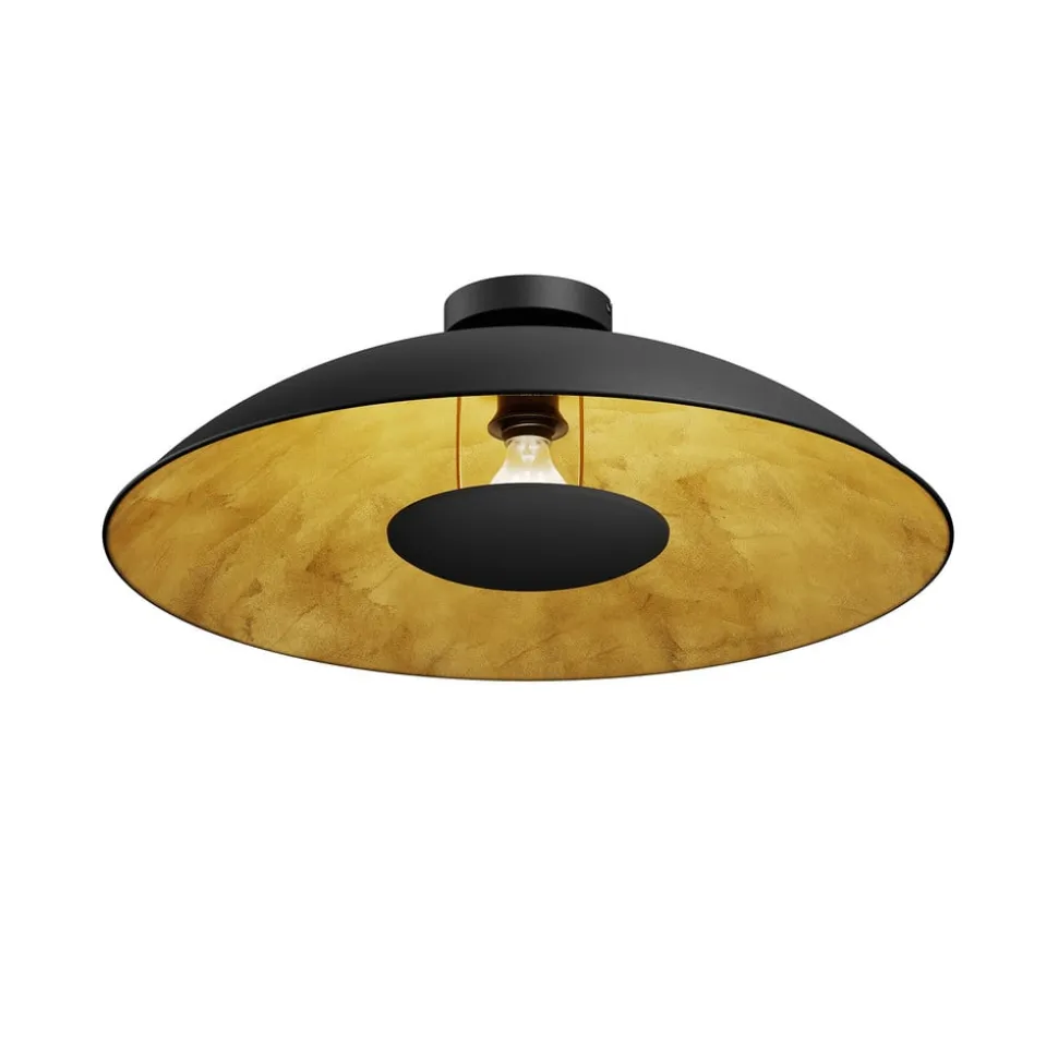 Lindby Emilienne plafondlamp, zwart/goud, metaal, Ø 60 cm