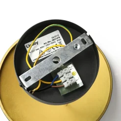 Lindby Emilienne plafondlamp, zwart/goud, metaal, Ø 60 cm