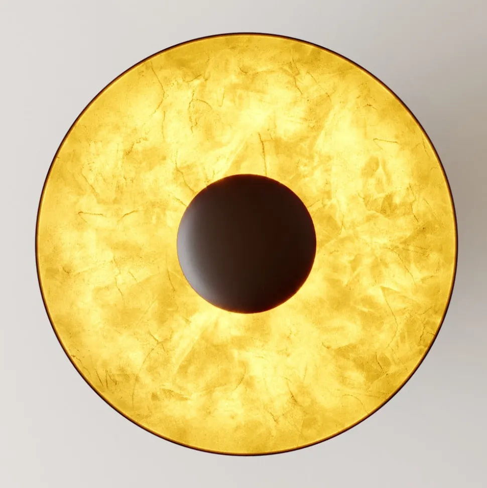 Lindby Emilienne plafondlamp, zwart/goud, metaal, Ø 60 cm