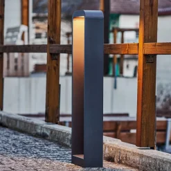 Lindby Emima LED tuinpadverlichting, 80 cm, antraciet, aluminium