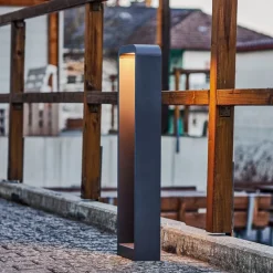 Lindby Emima LED tuinpadverlichting, 80 cm, antraciet, aluminium