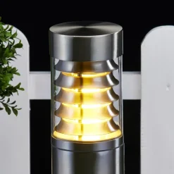 Lindby Enja sokkellamp, 50 cm, roestvrij staal, IP44, E27