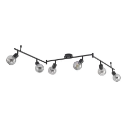 Lindby Eridia plafondspot zwart 6-lamps, lang