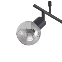 Lindby Eridia plafondspot zwart 6-lamps, lang