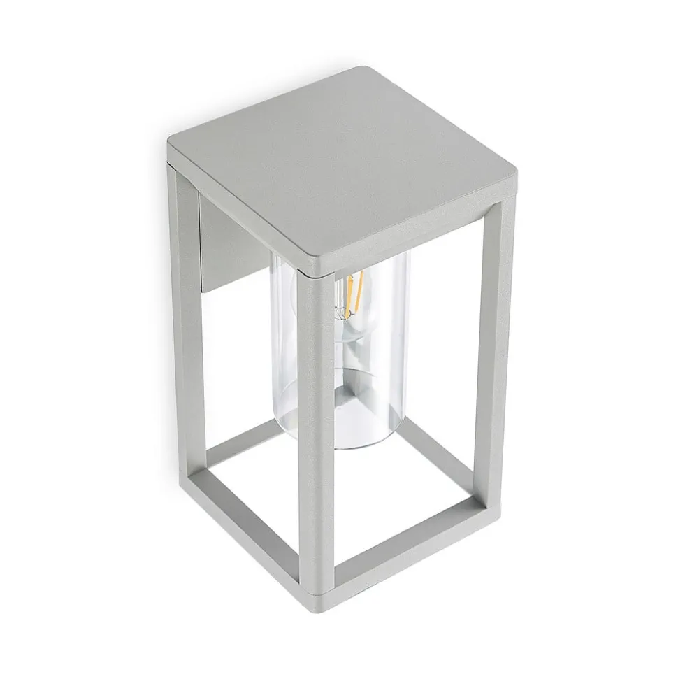 Lindby Estami buitenwandlamp, zilver, metaal, 27cm