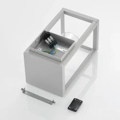 Lindby Estami buitenwandlamp, zilver, metaal, 27cm