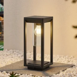 Lindby Estami sokkellamp, 35 cm, antraciet, metaal