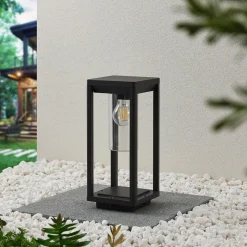 Lindby Estami sokkellamp, 35 cm, antraciet, metaal