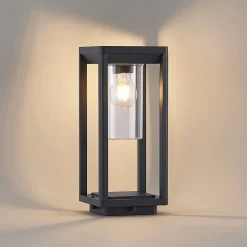 Lindby Estami sokkellamp, 35 cm, antraciet, metaal