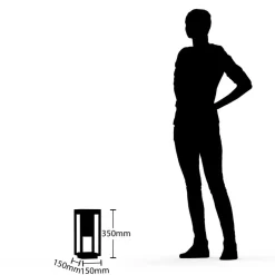 Lindby Estami sokkellamp, 35 cm, antraciet, metaal