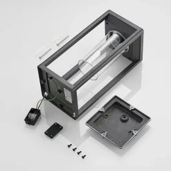 Lindby Estami sokkellamp, 35 cm, antraciet, metaal