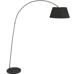 Lindby Esti vloerlamp, zwart/goud, stof, hoogte 192cm